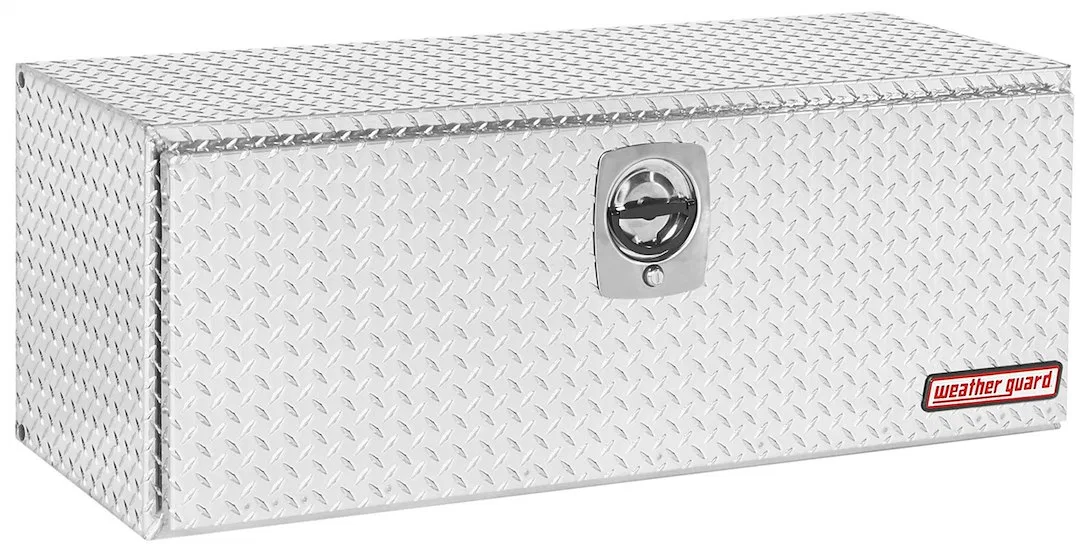 648-0-02 – WEATHERGUARD Tool Box, Underbed Single Door Diamond Tread Bright Aluminum 48-1/8 Inch Length x 18 Inch Wid...